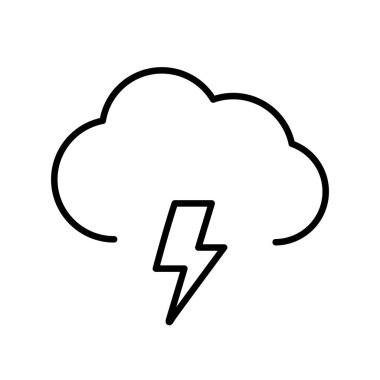 Şimşek Bulutu Özet Vektör Simgesi Tasarımı