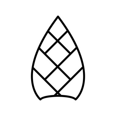 Pine Cone Ana Hattı Vektör Simgesi Tasarımı