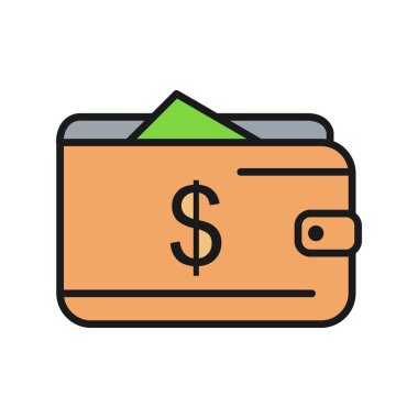 Cüzdan Satırı Doldurulmuş Vektör Simgesi Tasarımı