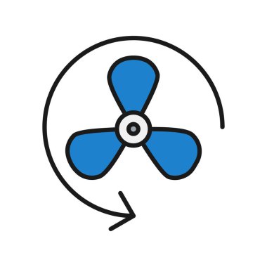  Fan Satırı Doldurulmuş Vektör Simgesi Tasarımı