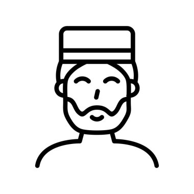 Müslüman Adam Vektör Simgesi Tasarımı