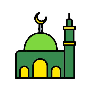 Cami Satırı Dolu Vektör Simgesi Tasarımı