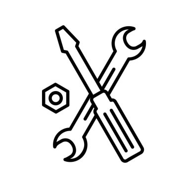  Araçlar Ana Hattı Vektör Simgesi Tasarımı