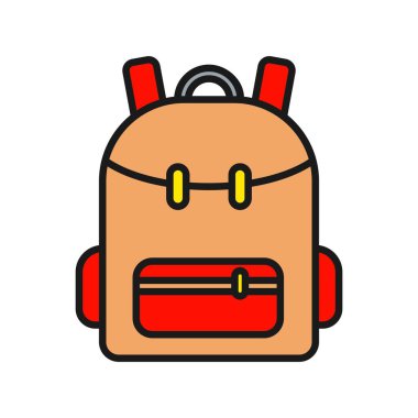 Çanta Satırı Doldurulmuş Vektör Simgesi Tasarımı