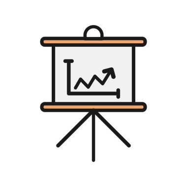 Sunum Satırı Dolu Vektör Simgesi Tasarımı
