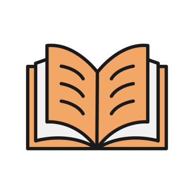 Kitap Satırı Doldurulmuş Vektör Simgesi Tasarımı