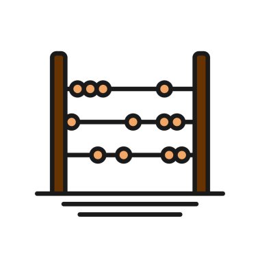 Abaküs Satırı Dolu Vektör Simgesi Tasarımı