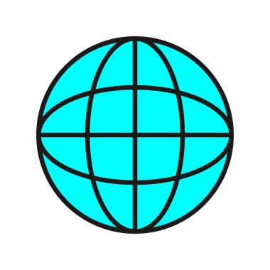 Dünya Satırı Dolu Vektör Simgesi Tasarımı