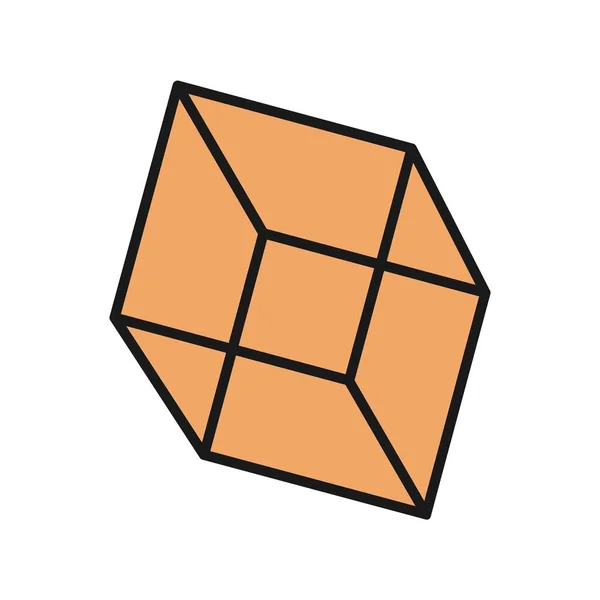 Cube Line Gevulde Vectoricoon Desig — Stockvector
