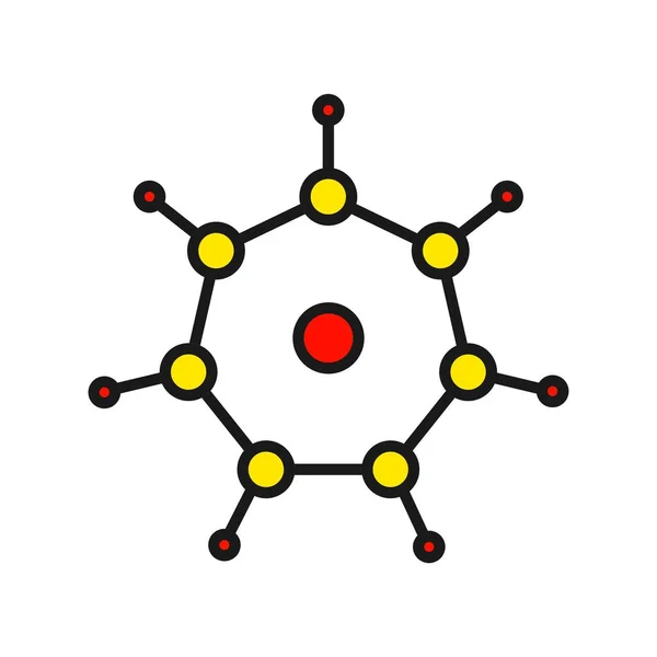 Línea Molecular Llena Vector Icon Desig — Vector de stock