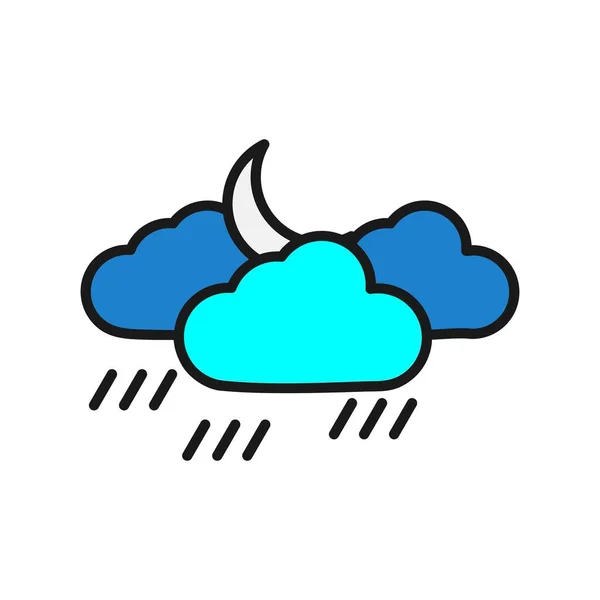 Rain Line Filled Vector Icon Desig — Stock Vector