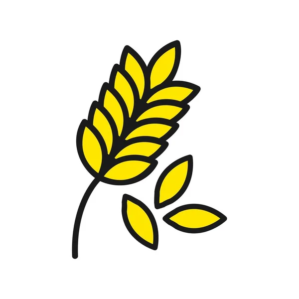 Пшеничная Линия Заполненная Векторная Икона Desig — стоковый вектор