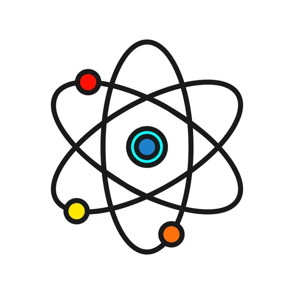 Atom Line Fylld Vektor Icon Desig — Stock vektor