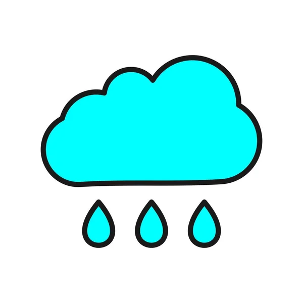 Rain Line Filled Vector Icon Desig — Stock Vector