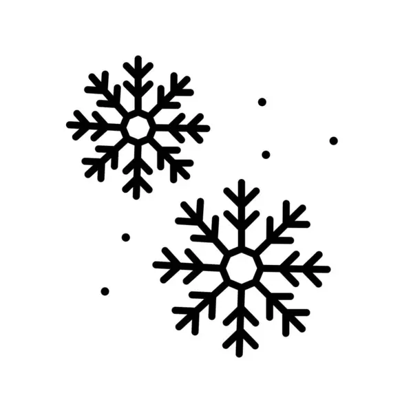 Snöflingans Kontur Vektor Icon Desig — Stock vektor