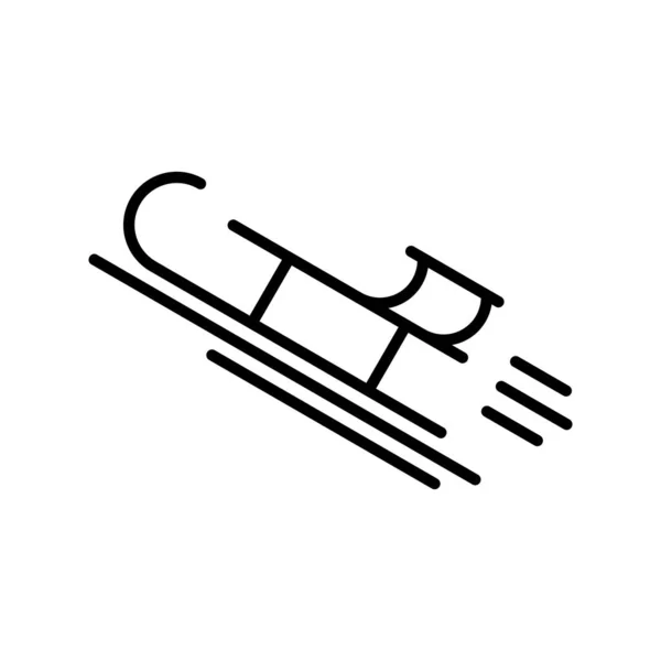 Sledge Outline Vector Icon Desig — Archivo Imágenes Vectoriales