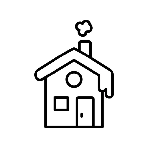 Cottage Outline Vector Icon Desig — Stock Vector