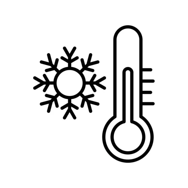 Зимовий Температурний Контур Векторні Піктограми Демонстрація — стоковий вектор