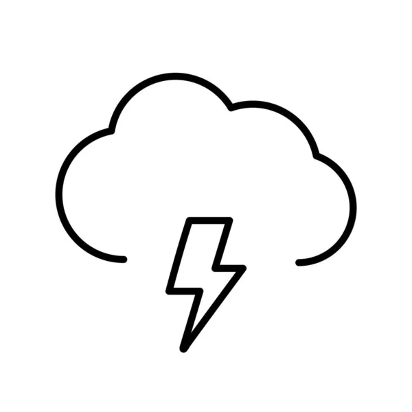 Nube Rayos Esquema Vector Icono Desig — Vector de stock