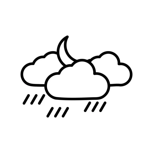 Rain Outline Vector Icon Desig — Stock Vector
