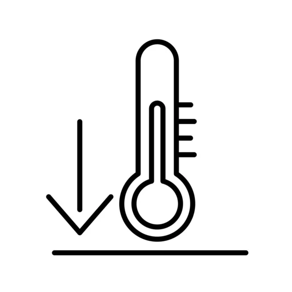 Umrissvektor Icon Desig Für Niedrige Temperaturen — Stockvektor