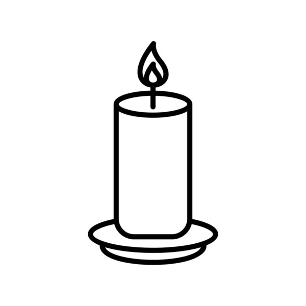 Candle Outline Vector Icon Desig — Stock Vector