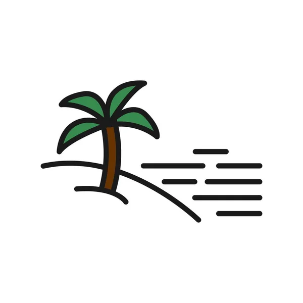 Plážová Čára Vyplněná Vektorovou Ikonou Desig — Stockový vektor