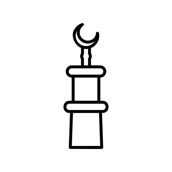 Minaret Skissera Vektor Icon Desig — Stock vektor