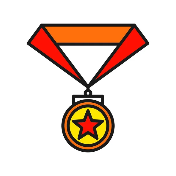 Medal Line Gevulde Vectoricoon Desig — Stockvector