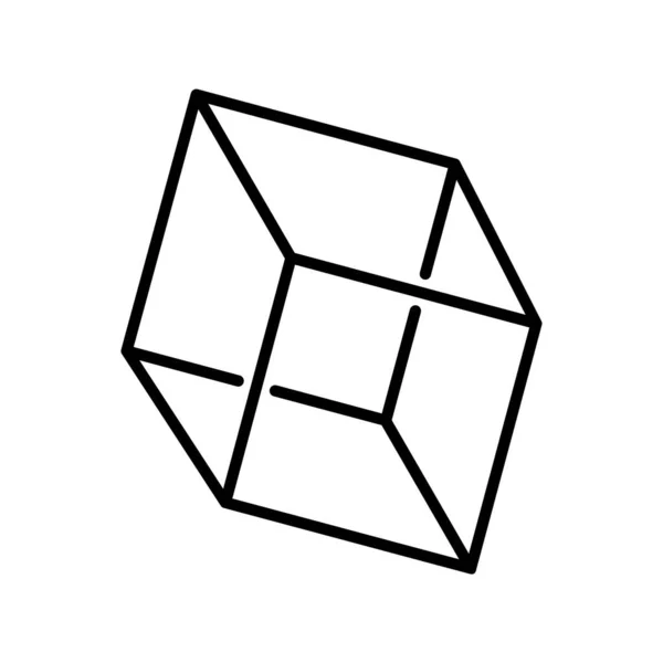 Куб Контур Векторной Иконы Desig — стоковый вектор