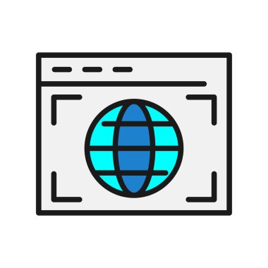 Dünya Satırı Dolu Vektör Simgesi Tasarımı