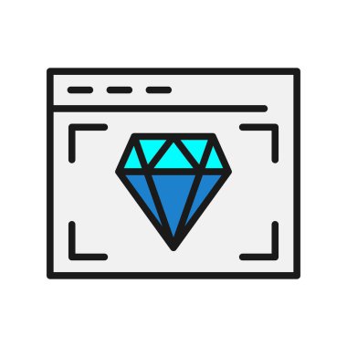 Çevrimiçi Pazarlama Satırı Doldurulmuş Vektör Simgesi Tasarımı