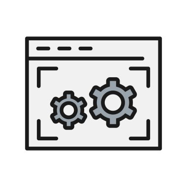 Web Ayarlama Satırı Doldurulmuş Vektör Simgesi Tasarımı