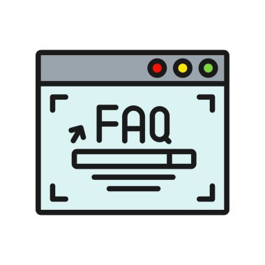 Tarayıcı Satırı Dolu Vektör Simgesi Tasarımı