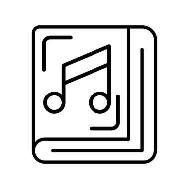  Müzik Kitabı Ana Hattı Vektör Simgesi Tasarımı
