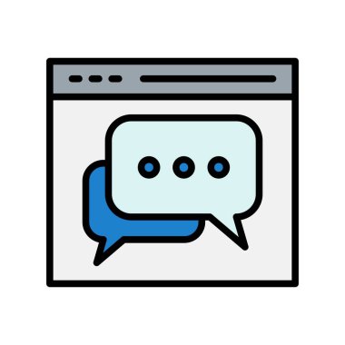 Web Sohbeti Satırı Dolu Vektör Simgesi Tasarımı