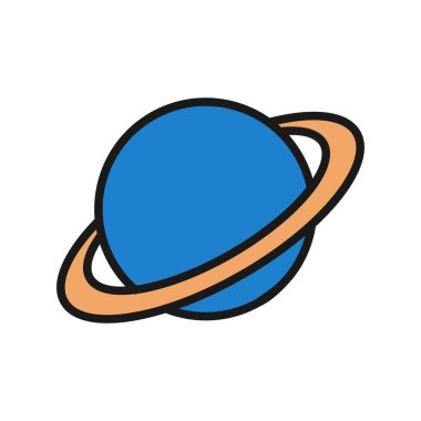 Satürn Satırı Dolu Vektör Simgesi Tasarımı