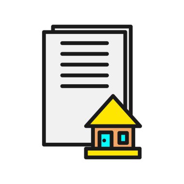 Ev Belgesi Satırı Vektör Simgesi Tasarımı