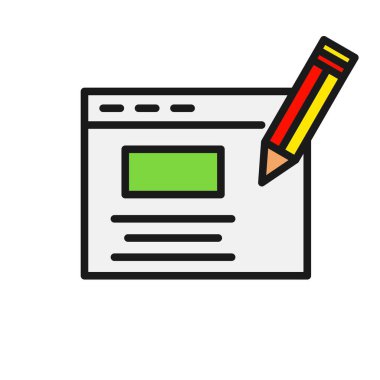 Tarayıcı Satırı Dolu Vektör Simgesi Tasarımı