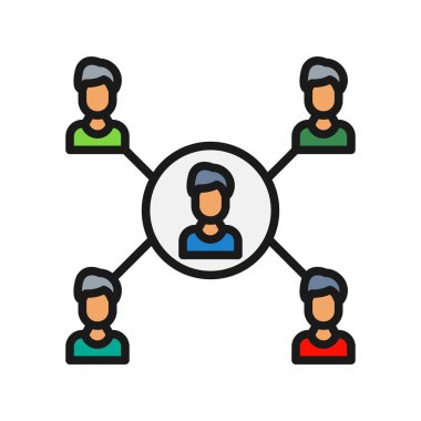 Ağ Satırı Doldurulmuş Vektör Simgesi Tasarımı