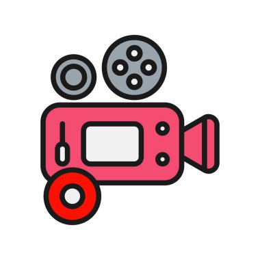 Video Kayıt Satırı Doldurulmuş Vektör Simgesi Tasarımı