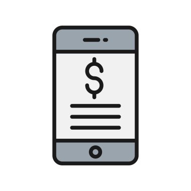 Bill Satırı Doldurulmuş Vektör Simgesi Tasarımı