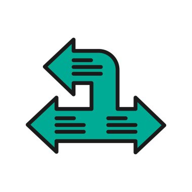 Ok Satırı Dolu Vektör Simgesi Tasarımı