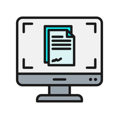 Çevrimiçi Satır Dolu Vektör Simgesi Tasarımı