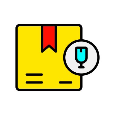 Glass Satırı Doldurulmuş Vektör Simgesi Tasarımı