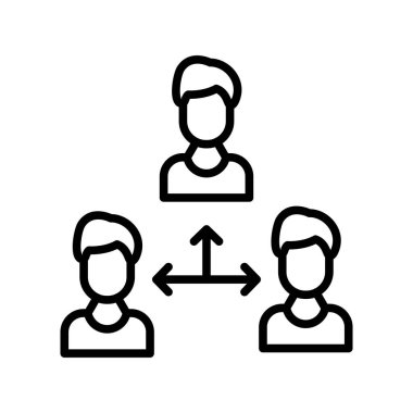 Takım Çalışması Ana Hattı Vektör Simgesi Tasarımı