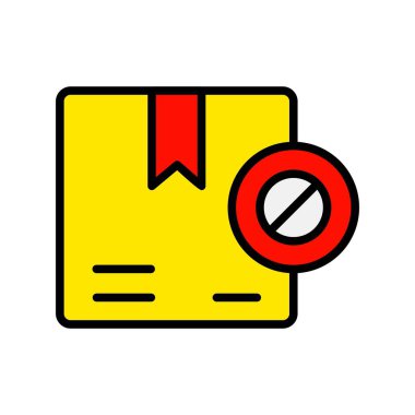 Yasaklanmış Satır Dolu Vektör Simgesi Tasarımı