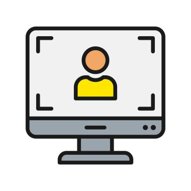 Bilgisayar Satırı Doldurulmuş Vektör Simgesi Tasarımı