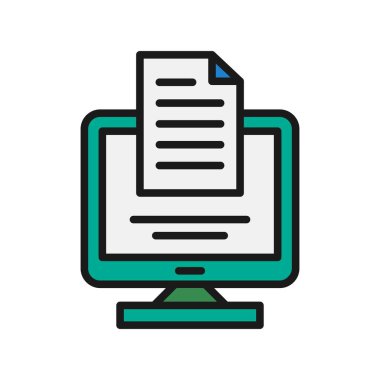  Dosya Satırı Doldurulmuş Vektör Simgesi Tasarımı