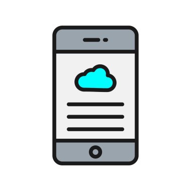  Bulut Satırı Dolu Vektör Simgesi Tasarımı